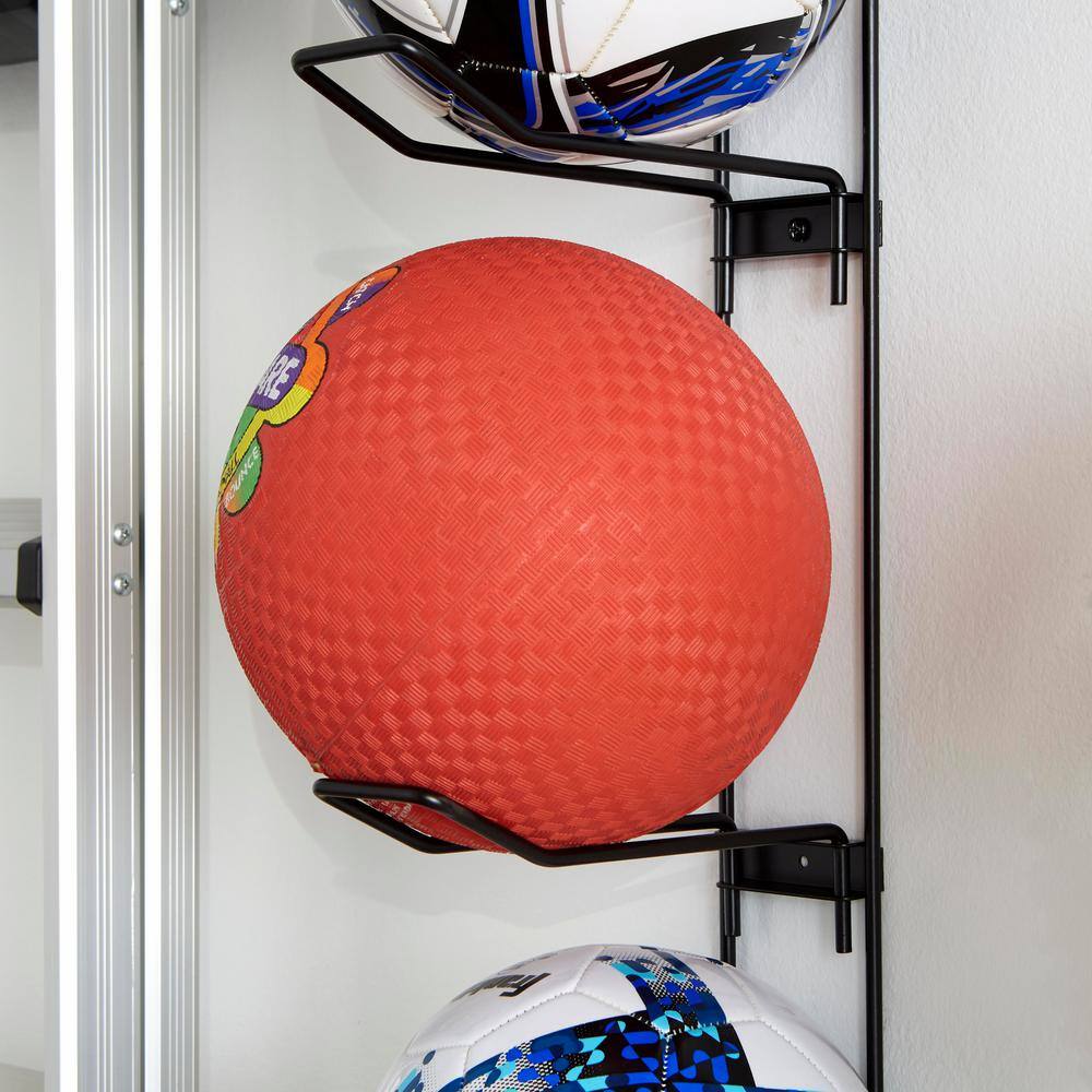 Buy Matte Black Steel 8-Shelf Wall-Mounted Sports Ball Rack Storage ...