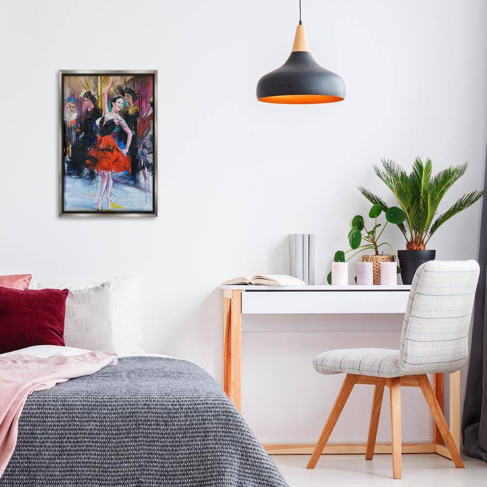 Abstract Ballerina Bold Collage by Lucille Lee Gray Floater Frame People Graphic Art Print 25 in. x 17 in. price history on PriceWatchPro