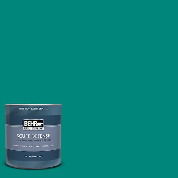 BEHR ULTRA 1 qt. #P450-7 Mystic Turquoise Extra Durable Satin Enamel Interior Paint & Primer