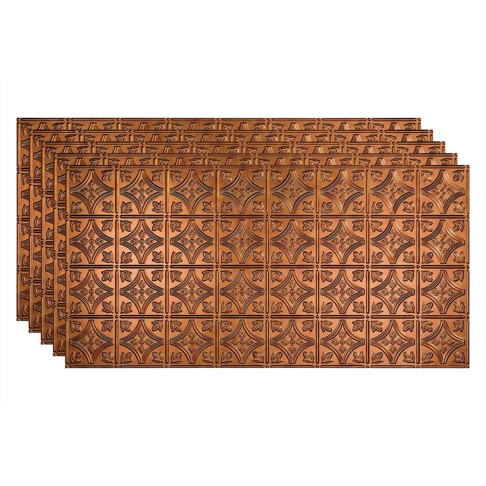 Fasade Traditional #1 2 ft. x 4 ft. Glue Up Vinyl Ceiling Tile in Antique Bronze (40 sq. ft.)