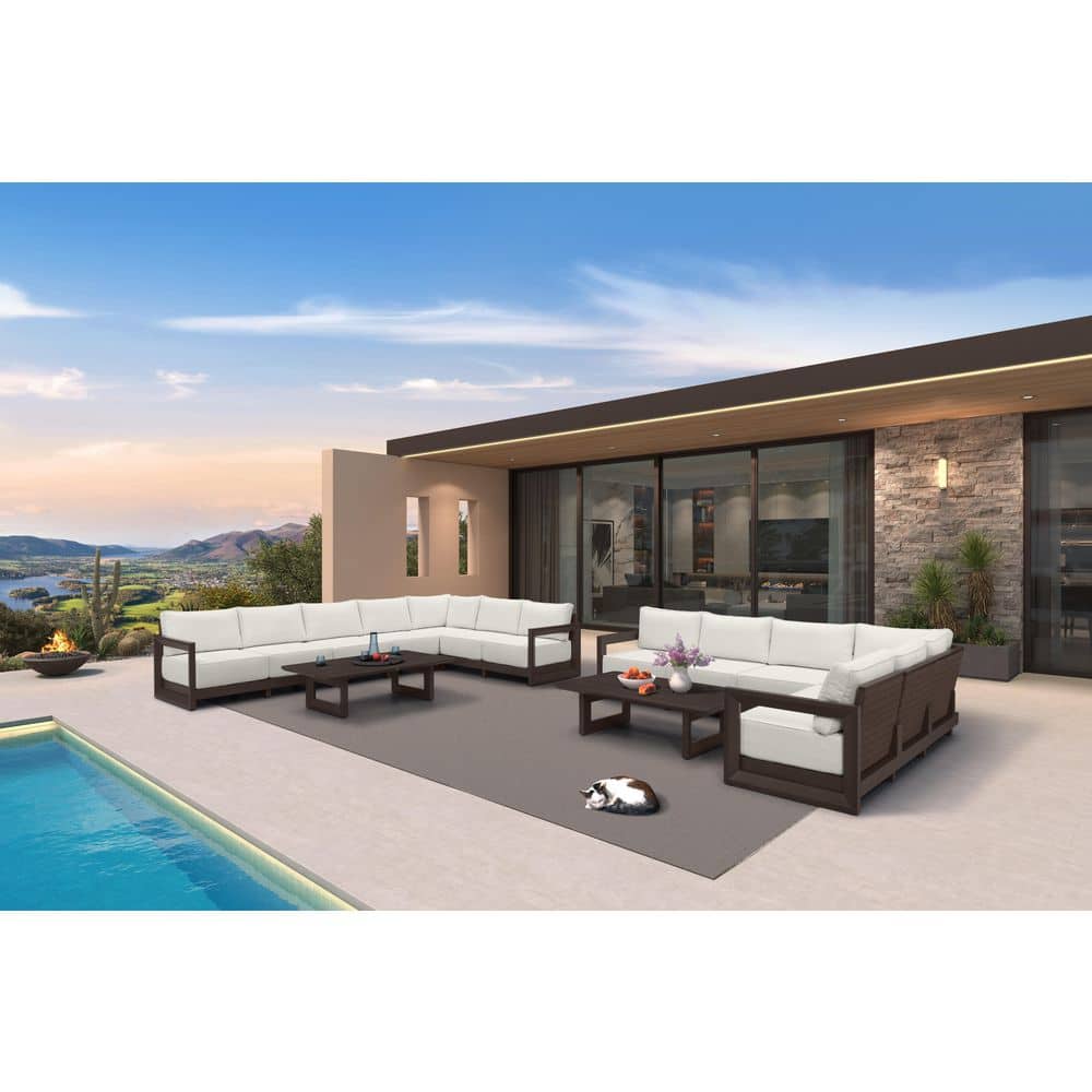 15-Piecess Patio Conversation Sets All Weather Outdoor Couch Sectional Set with Cushion Conversation Set Bronze price history on PriceWatchPro