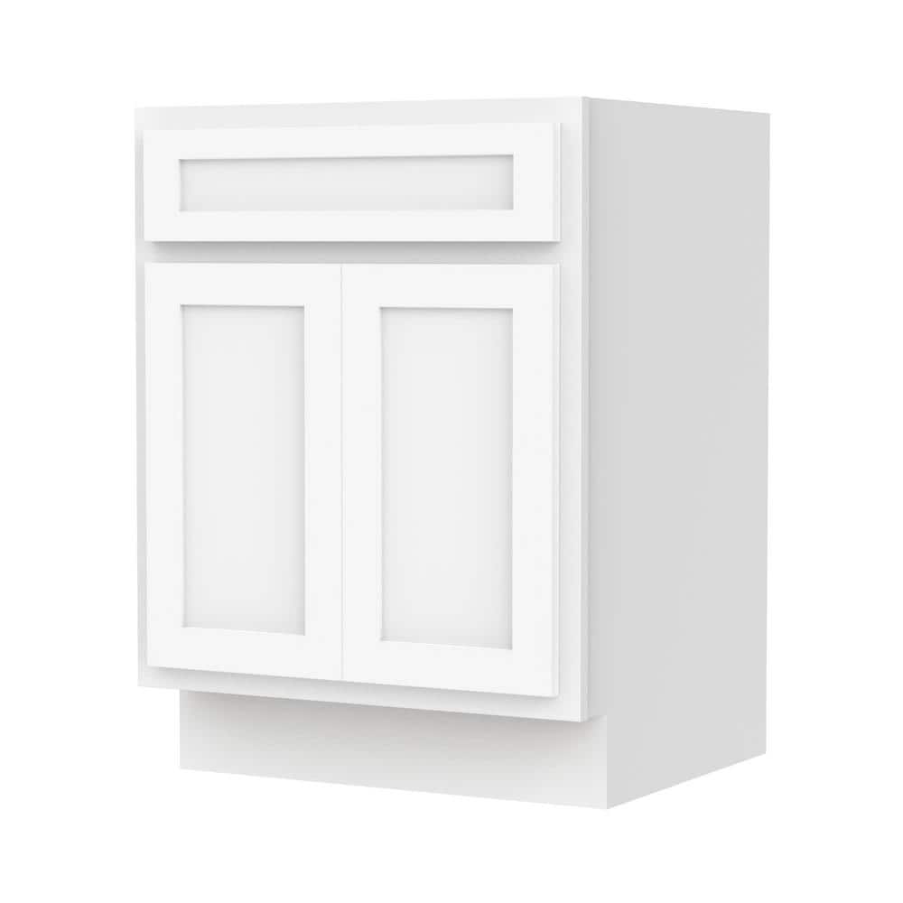 White Engineered Wood Double Door Vanity Cabinet