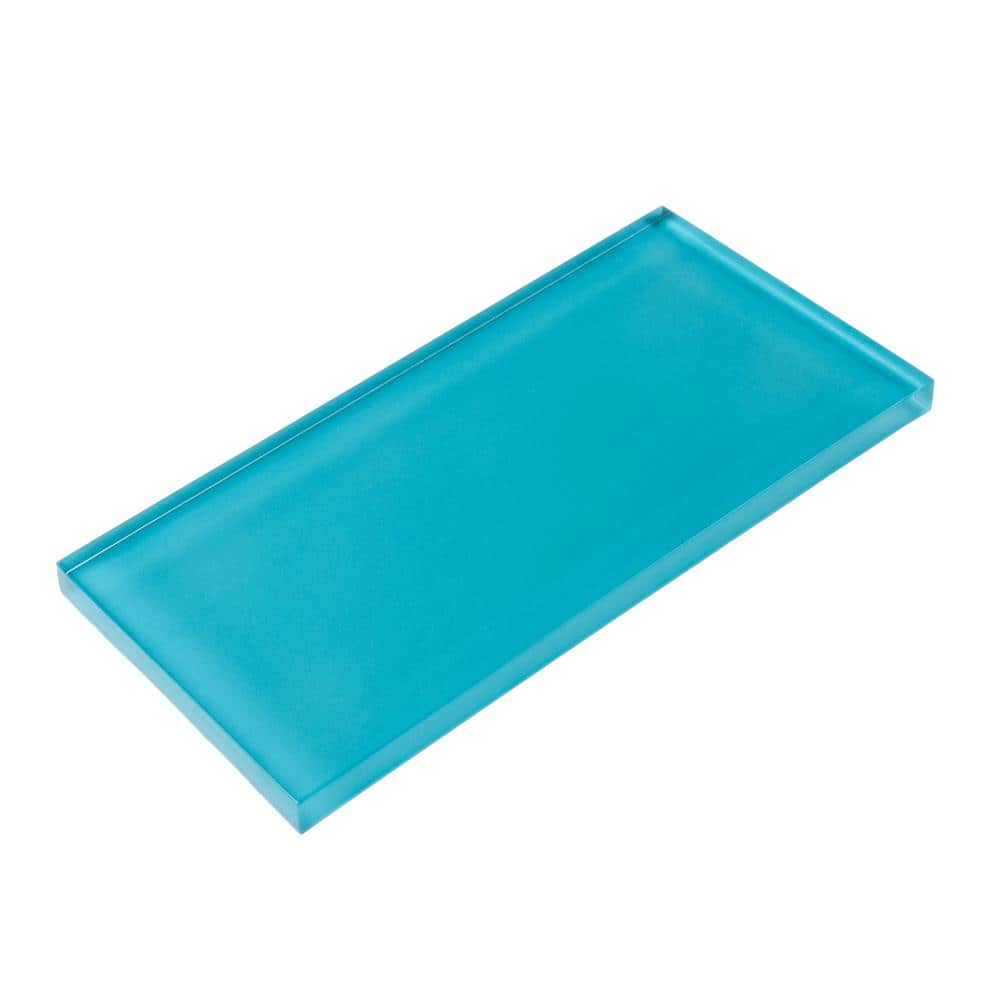 Cerulean Blue 3x6 Glossy Glass Subway Wall Tile, 40 Pack