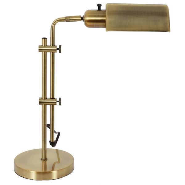 Brass Adjustable Table Lamp, Brass Pharmacy Table Lamp