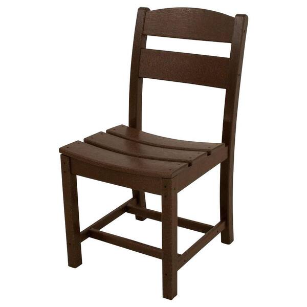 Ivy Terrace Classics Mahogany All-Weather Plastic Outdoor Dining Side Chair