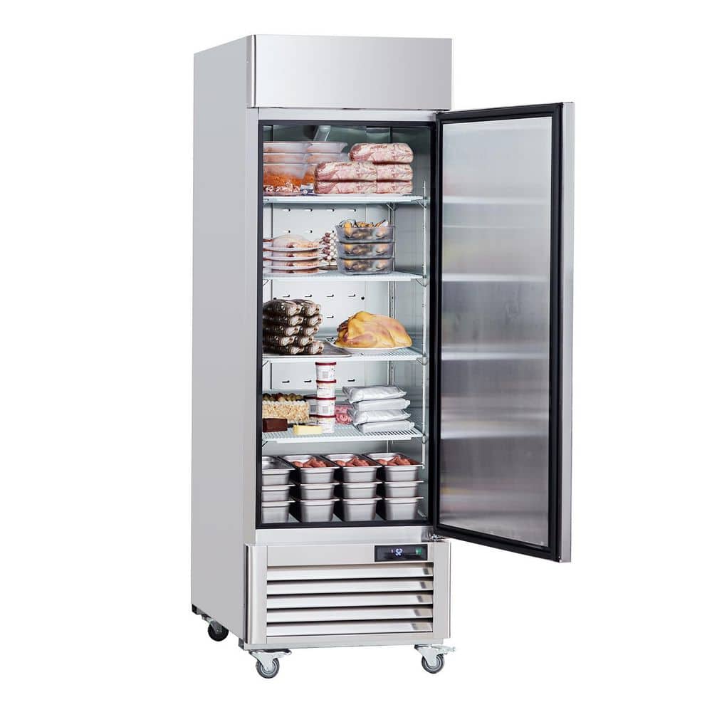 Commercial Freezer 19.32 cu. ft. Reach in 27in. W Upright Freezer Single Door 4 Shelve-13 to 5â„‰ Silver 2025 Upgrade