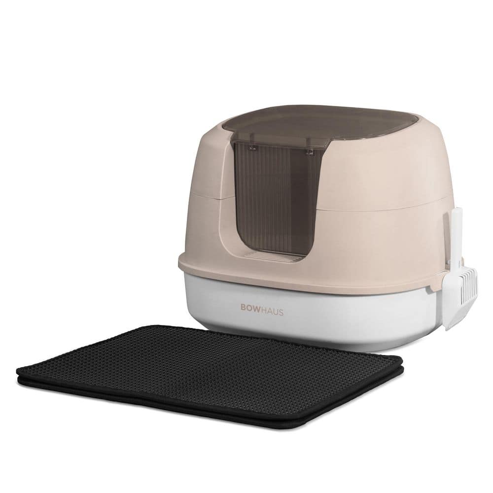 Beige 3-in-1 Detachable 22.8 in. L x 18.7 in. W Plastic Cat Litter Box with Lid, Scoop, Mat and Odor Fitter price history on PriceWatchPro