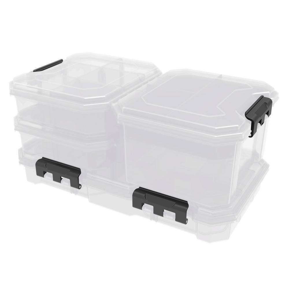 Husky 25 Compartments Small Parts Organizer Storage Bin Set Clear And Black 