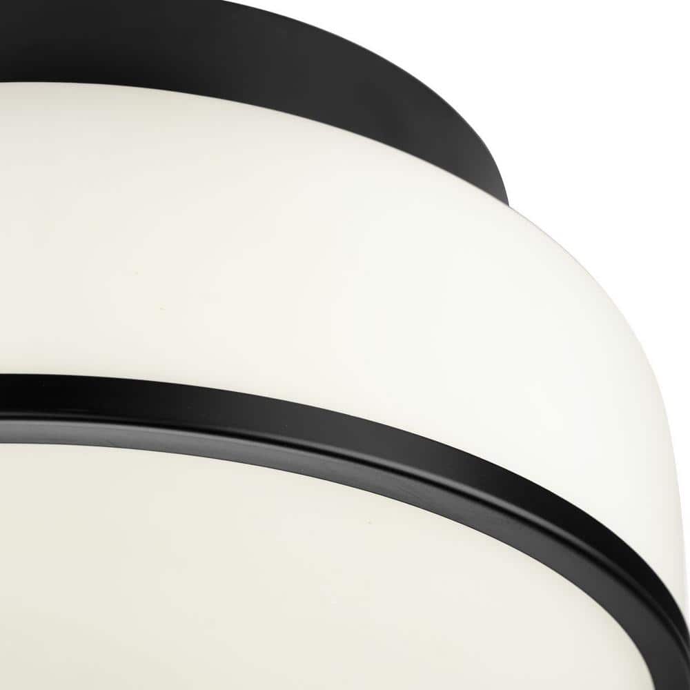 Parkhurst Matte Black Glass Flush Mount Light