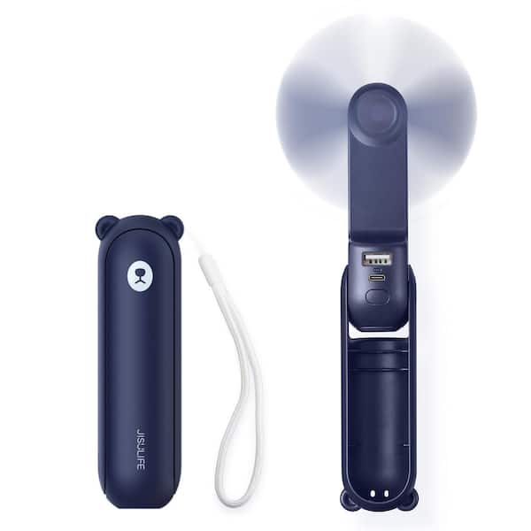 JISULIFE 5 in. Personal Fan in Blue with 2000mAh Battery