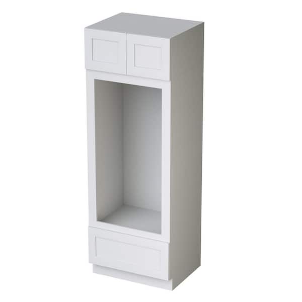 31 in. W x 24 in. D x 84 in. H Plywood Ready to Assemble Double Oven Kitchen Cabinet in White