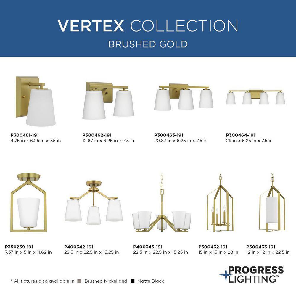 Brushed Gold 4-Light Dimmable Bath Vanity Fixture