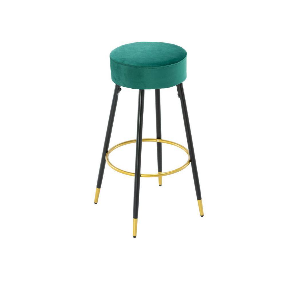 JASMODER 30.31 in. Emerald Counter Height Bar Stools Velvet Kitchen ...