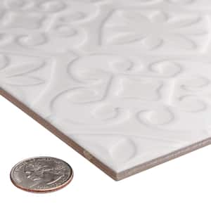 Triplex Valverde White 7-3/4 in. x 7-3/4 in. Ceramic Wall Tile (10.5 sq. ft./Case)