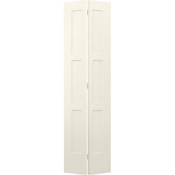 JELD-WEN 24 in. x 96 in. Birkdale Vanilla Paint Smooth Hollow Core Molded Composite Interior Closet Bi-fold Door