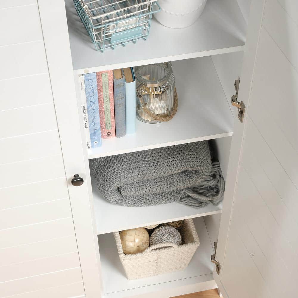 Cottage Road Soft White Freestanding Office Storage Cabinet with Adjustable Shelving