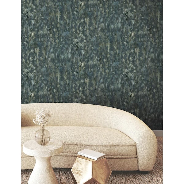 Gilded Plume Teal Wallpaper Roll