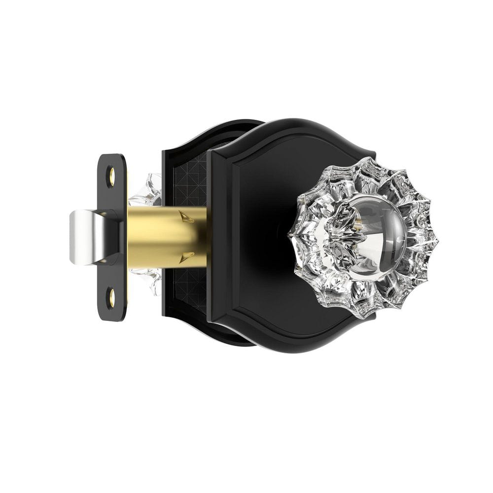 Vintage Matte Black Interior Hall/Closet Unkeyed Passage Door Knob with Floral Crystal Knob and Arch Backplate price history on PriceWatchPro