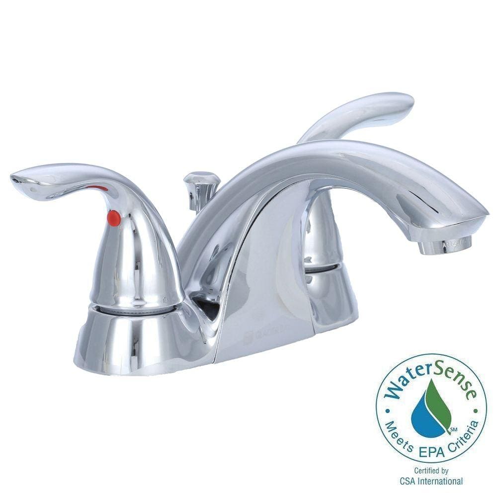 Glacier Bay Builders 4 in. Centerset 2-Handle Low-Arc Bathroom