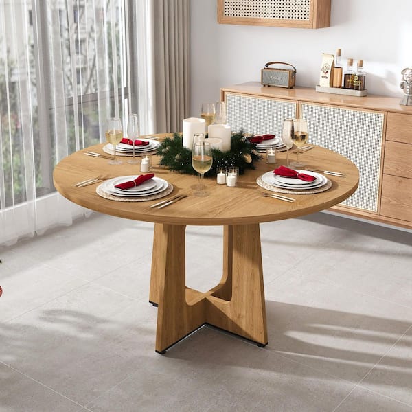 1-Piece 47.24 in. W x 47.24 in. D x 29.92 in. H Ancient Oak MDF