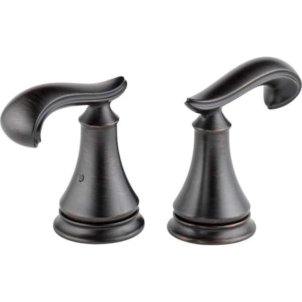 Delta Pair of Cassidy French Curve Metal Lever Handles for Roman Tub Faucet in Venetian Bronze