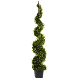 5 ft. Artificial Green Cypress Spiral Tree