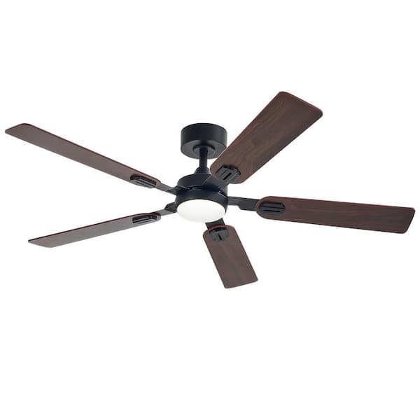 Merra 52 in. Indoor Walnut 5-Blade Modern Ceiling Fan with 3000K/4500K/6000K LED Light and Remote Control