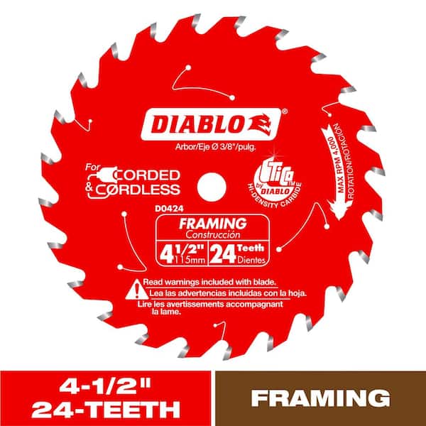 4-1/2in. x 24-Tooth Framing Trim Circular Saw Blade for Wood