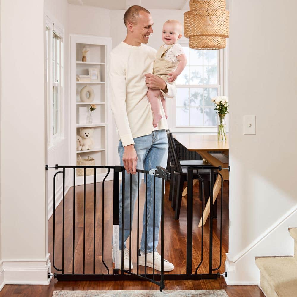 Black Extra Wide Adjustable Baby Safety Gate