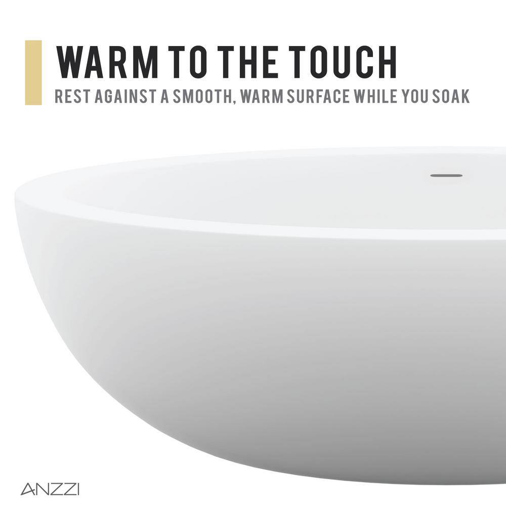 Lusso 75.5'' Matte White Freestanding Soaking Bathtub