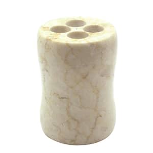 Curvy Natural Marble Toothbrush Holder in Champagne Color