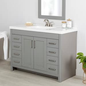 Westcourt 49 in. W x 22 in. D x 37 in. H Single Sink  Bath Vanity in Sterling Gray with White Cultured Marble Top