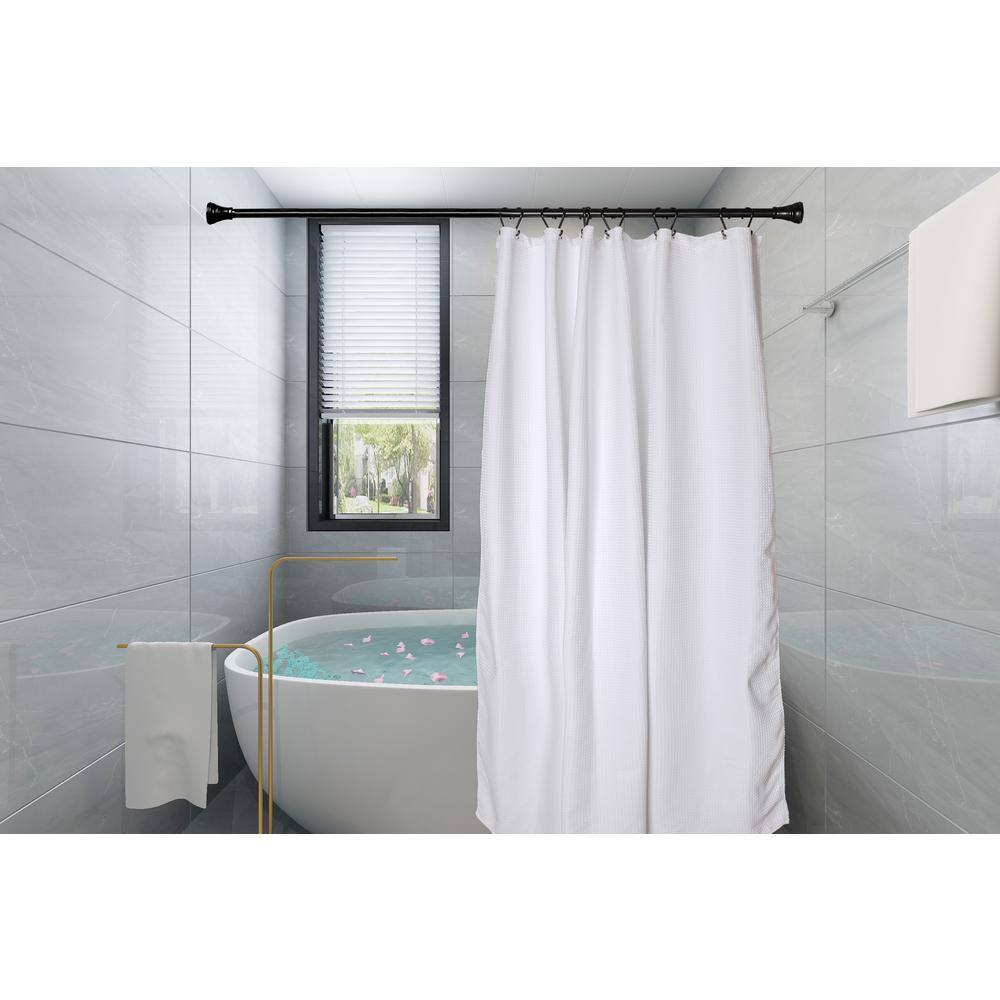 Matte Black Rustproof Zinc Shower Curtain Hooks Set of 12