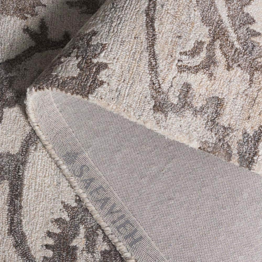 Anatolia Ivory and Brown Hand-Tufted Wool Area Rug, 8' x 10'
