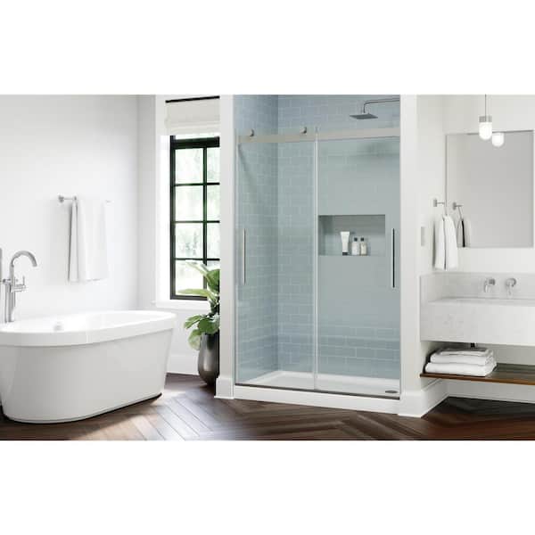 Delta Classic 500 43-3/8 to 47-3/8 in. W x 71 in. H Frameless Sliding Shower Door in Chrome with 5/16 in. Clear Glass