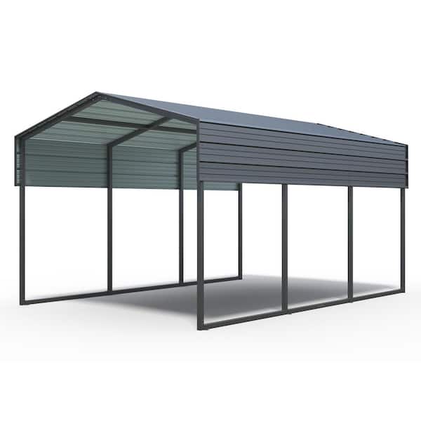 10 ft. W x 15 ft. D x 8 ft. H Carport with Galvanized Steel Roof and Frame, Metal Carport Large Garage