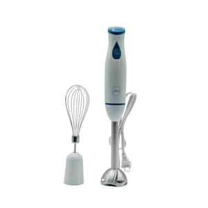 BL201-2W 24 oz. Single Speed White Hand Immersion Blender with Whisk Attachment