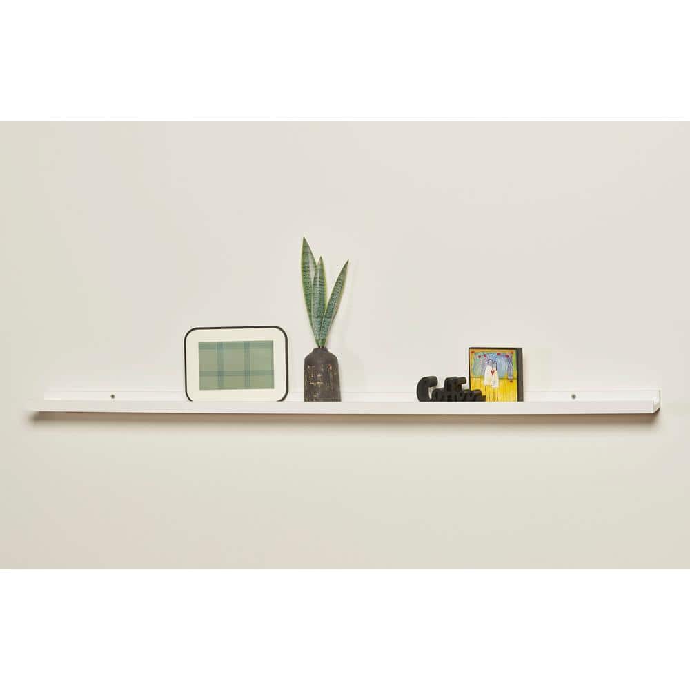 White Composite Modern Wall-Mounted Picture Ledge Shelf