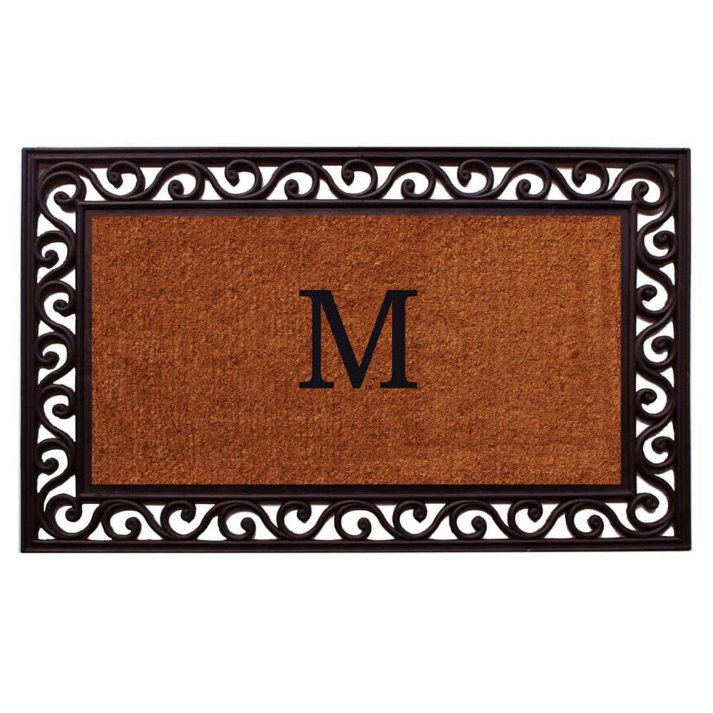 Rembrandt Monogram Door Mat 18 in. x 30 in. (Letter M)