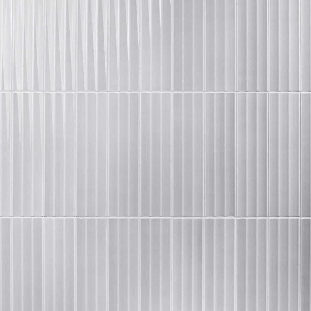 Refined Gray Glazed Ceramic Subway Wall Tile 4-in x 16-in