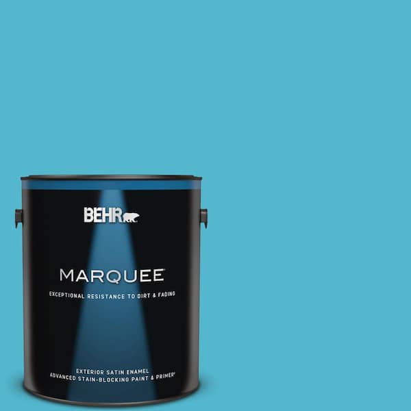 BEHR MARQUEE 1 gal. #520B-5 Liquid Blue Satin Enamel Exterior Paint & Primer
