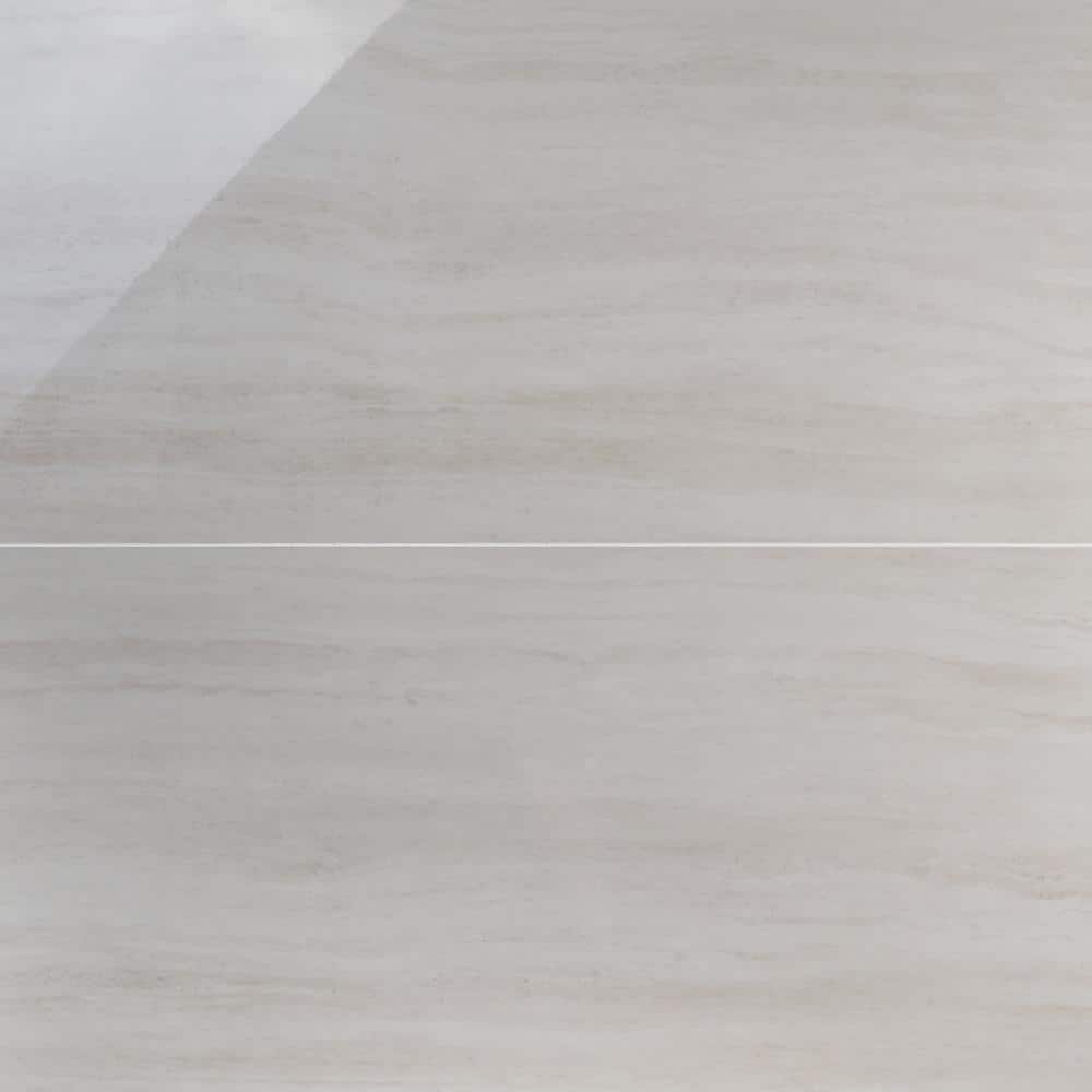 Atlanta Large Format White Polished Porcelain Floor and Wall Tile