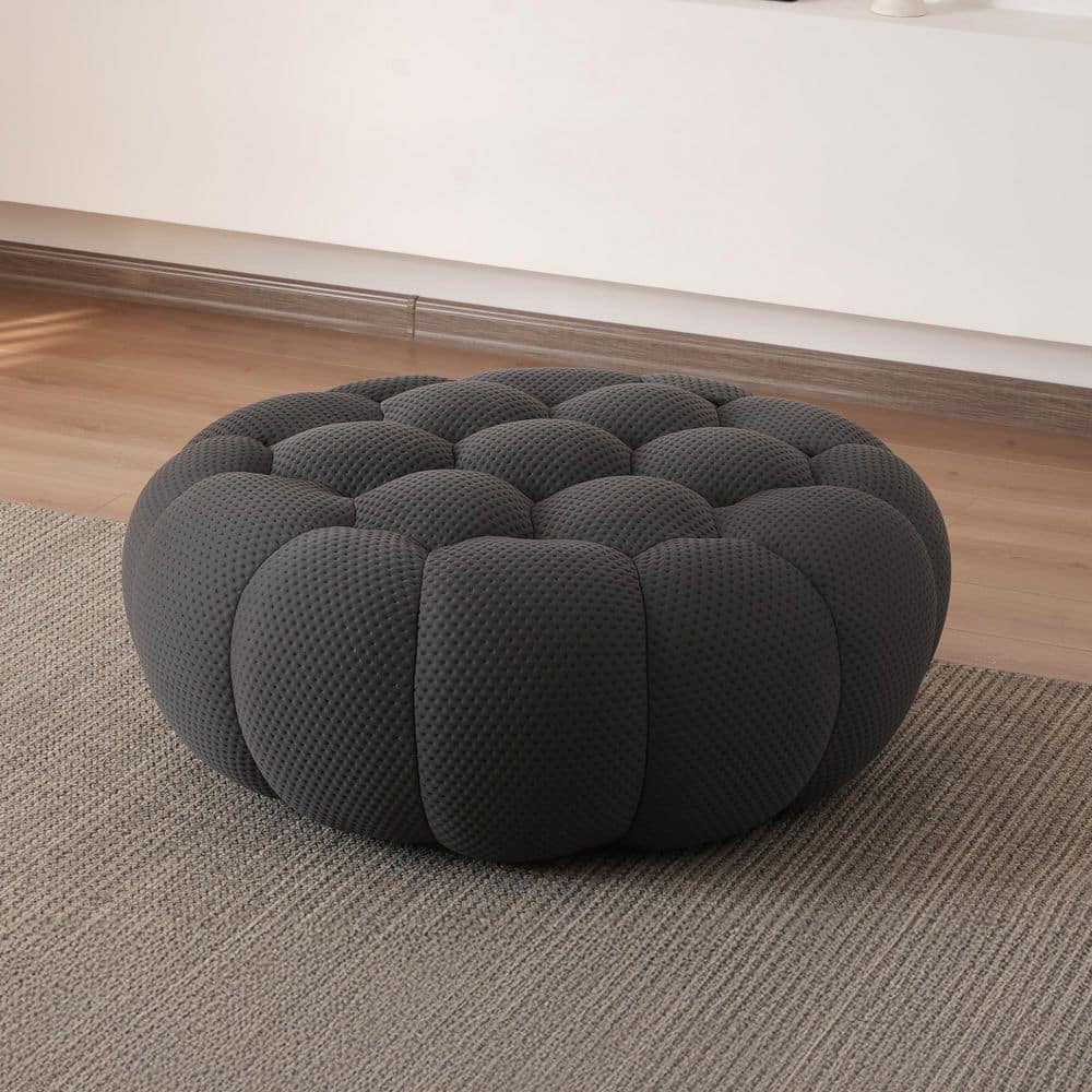 41.3 in. W Armless 3D knitted fabric Curved Reclining Sofa Ottoman in Beige price history on PriceWatchPro