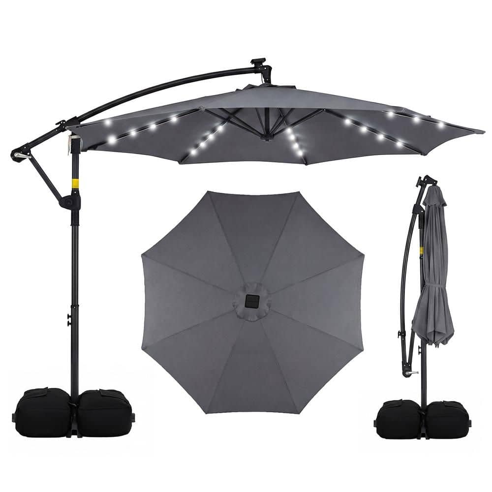 7.5 light up patio tilt umbrella Best Choice Products 10ft Solar LED Lighted w/ Adjustment, UV-Resistant Fabric Not include umbrella base Sonkuki 11 ft. Round Solar