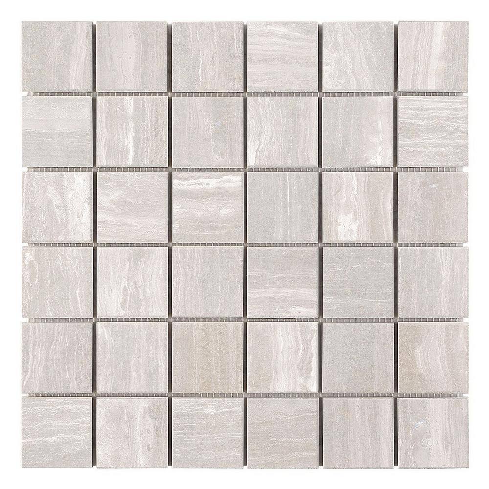 Taupe 12" x 12" Porcelain Matte Mosaic Tile Sheet