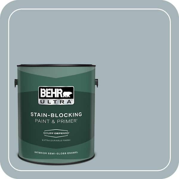 BEHR ULTRA 1 gal. #ECC-22-2 Bay View Extra Durable Semi-Gloss Enamel Interior Paint & Primer
