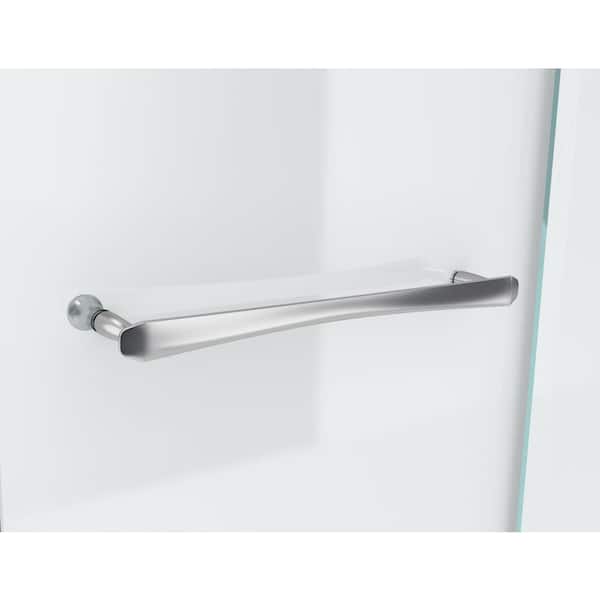 Reveal 33-7/8 in. x 60 in. x 71-1/2 Frameless Corner Pivot Shower Enclosure in Chrome