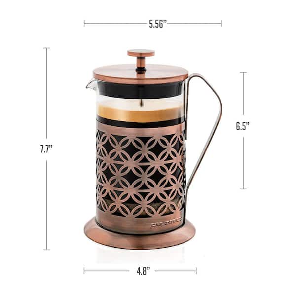 CRATE Copper Stainless Steel French Press Coffee Maker Kit Measuring Sp OLIVE 