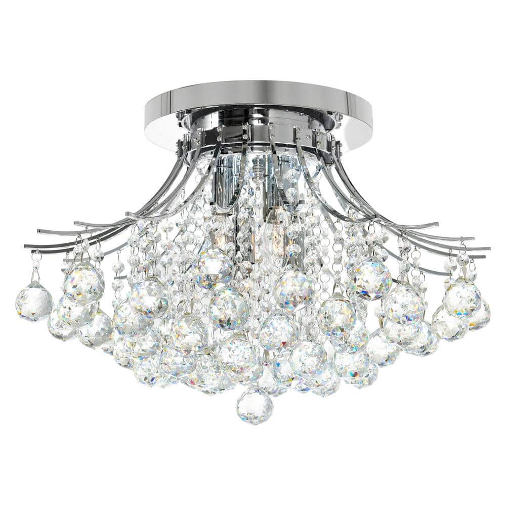 Cwi Lighting Princess 6 Light Flush Mount With Chrome Finish 8012c20c 