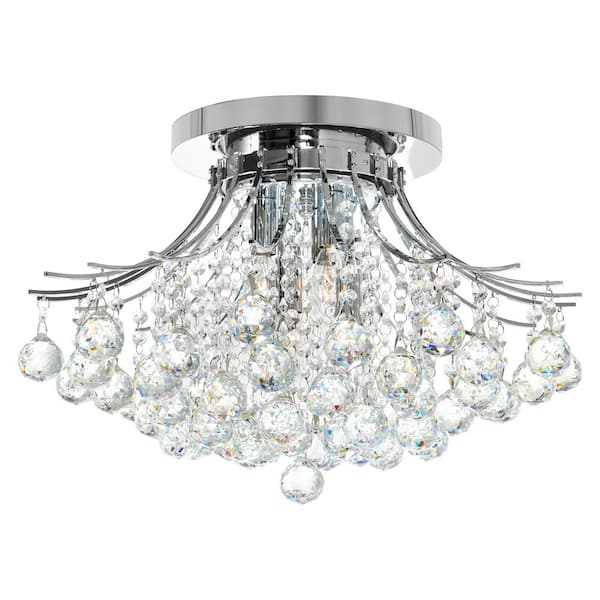 CWI Lighting Princess 6 Light Flush Mount With Chrome Finish